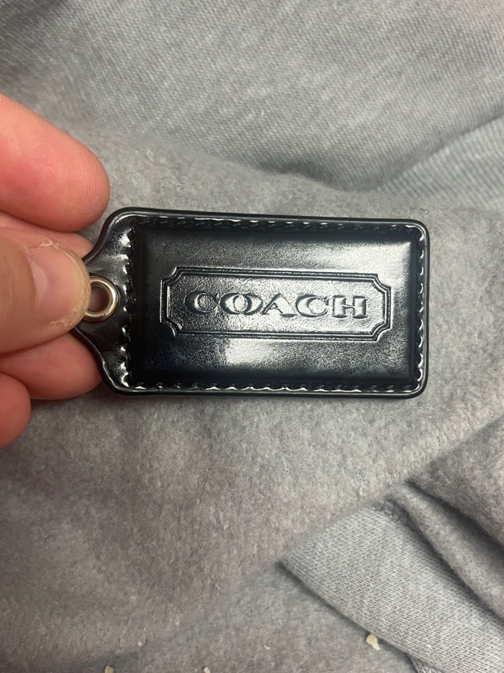 Coach hang tag Black Patent Leather Embossed Logo